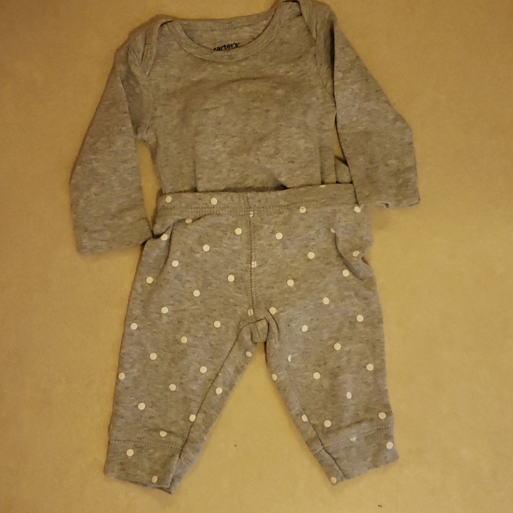 Two piece set long sleeve onesie and pants